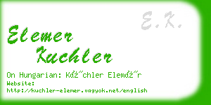 elemer kuchler business card